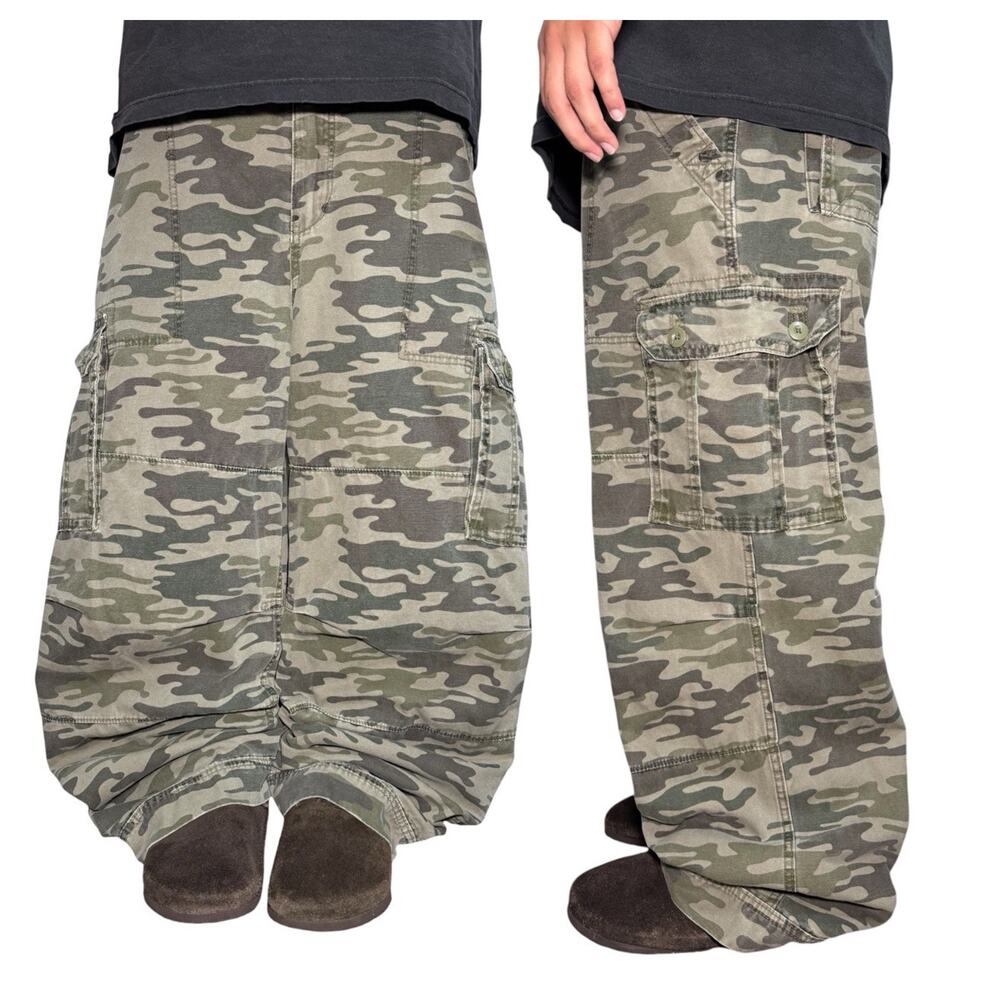 Y2k Baggy Fit Jeans Mens STEVE & BARRY'S 42x30 skater Style wide Leg Camo